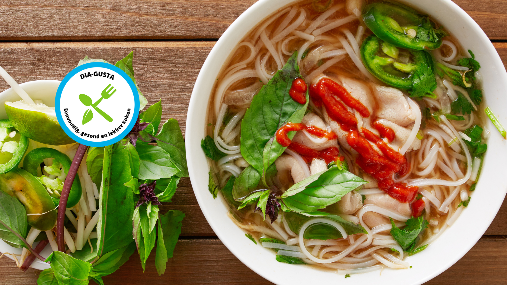 Vietnamese noedelsoep Pho met kip