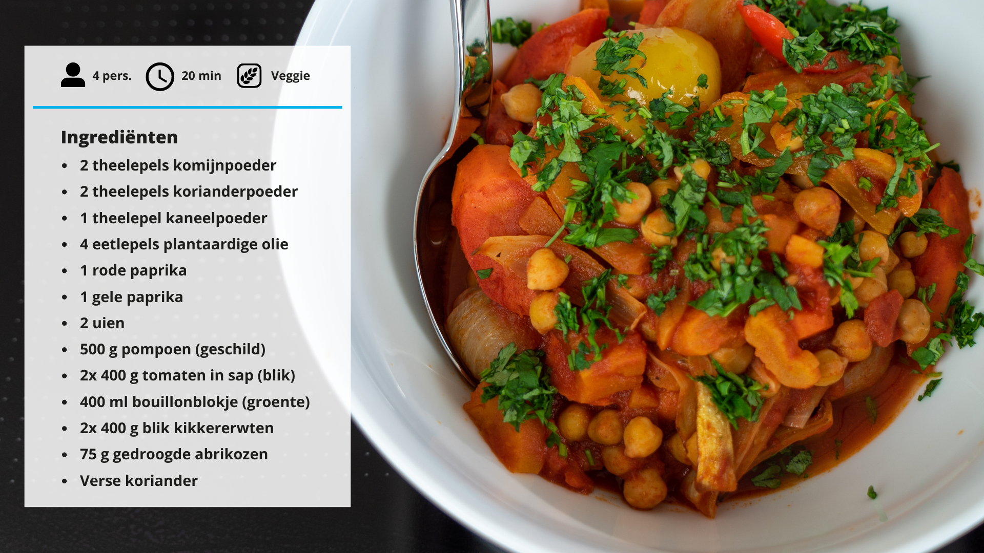 Ingrediënten Marokkaanse tajine