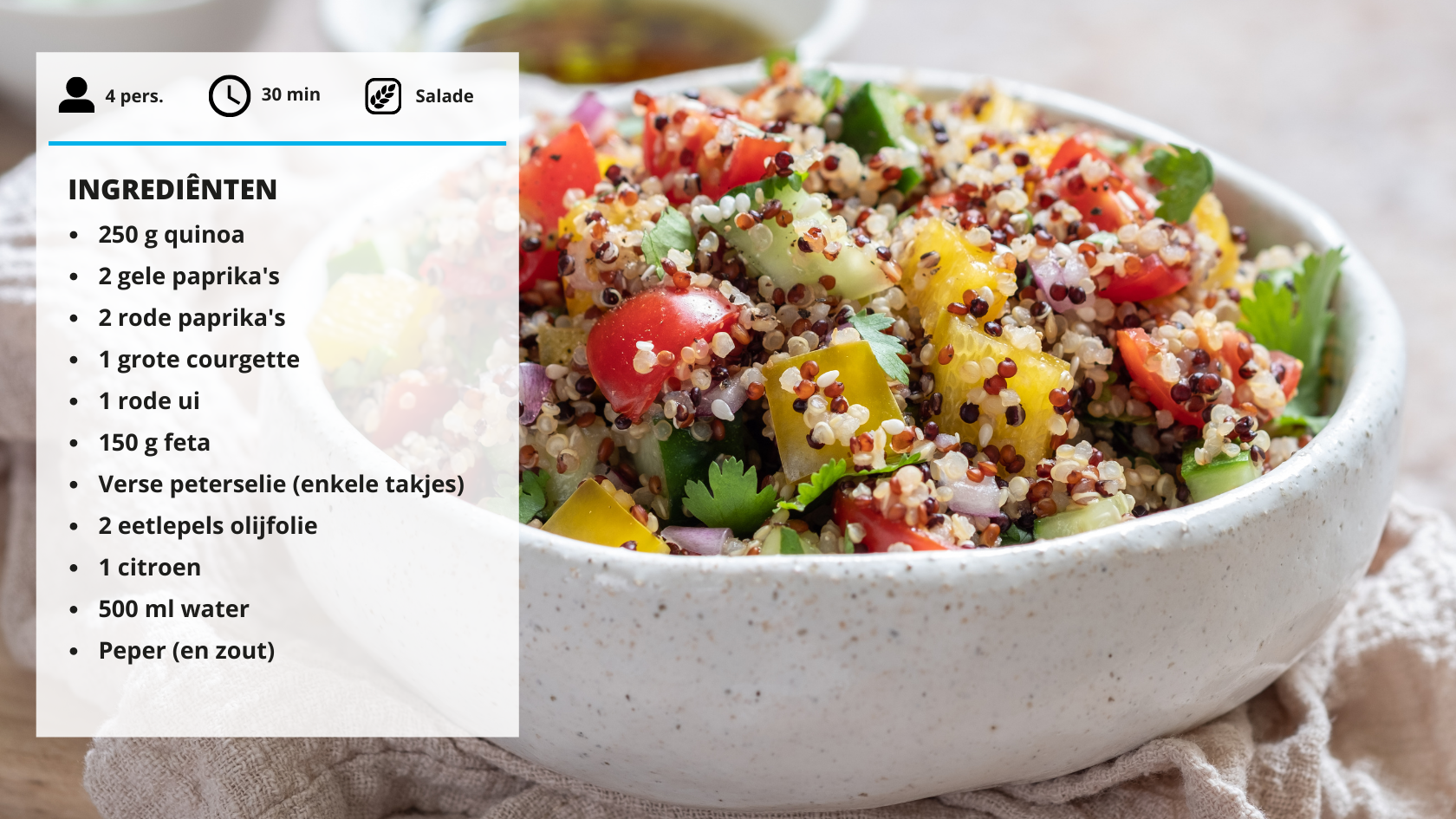 Ingrediënten_quinoa salade_recept