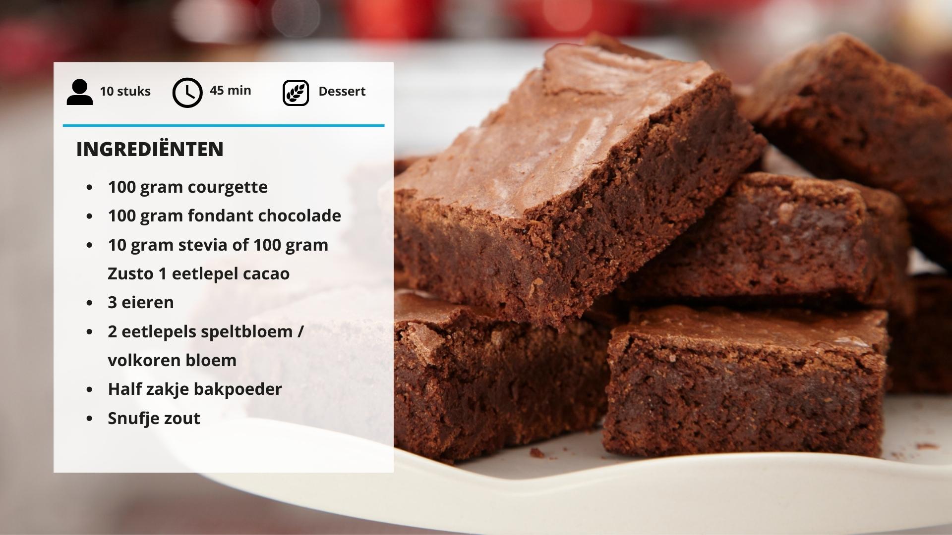 Ingrediënten brownies recept Dia-Gusta 