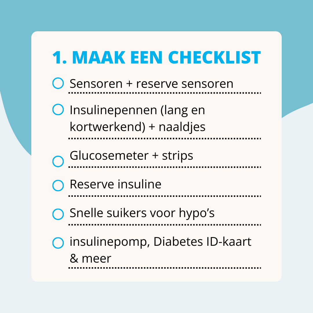 Checklist op kot met diabetes