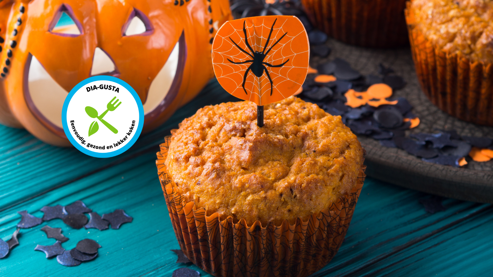 Halloween pompoen muffins