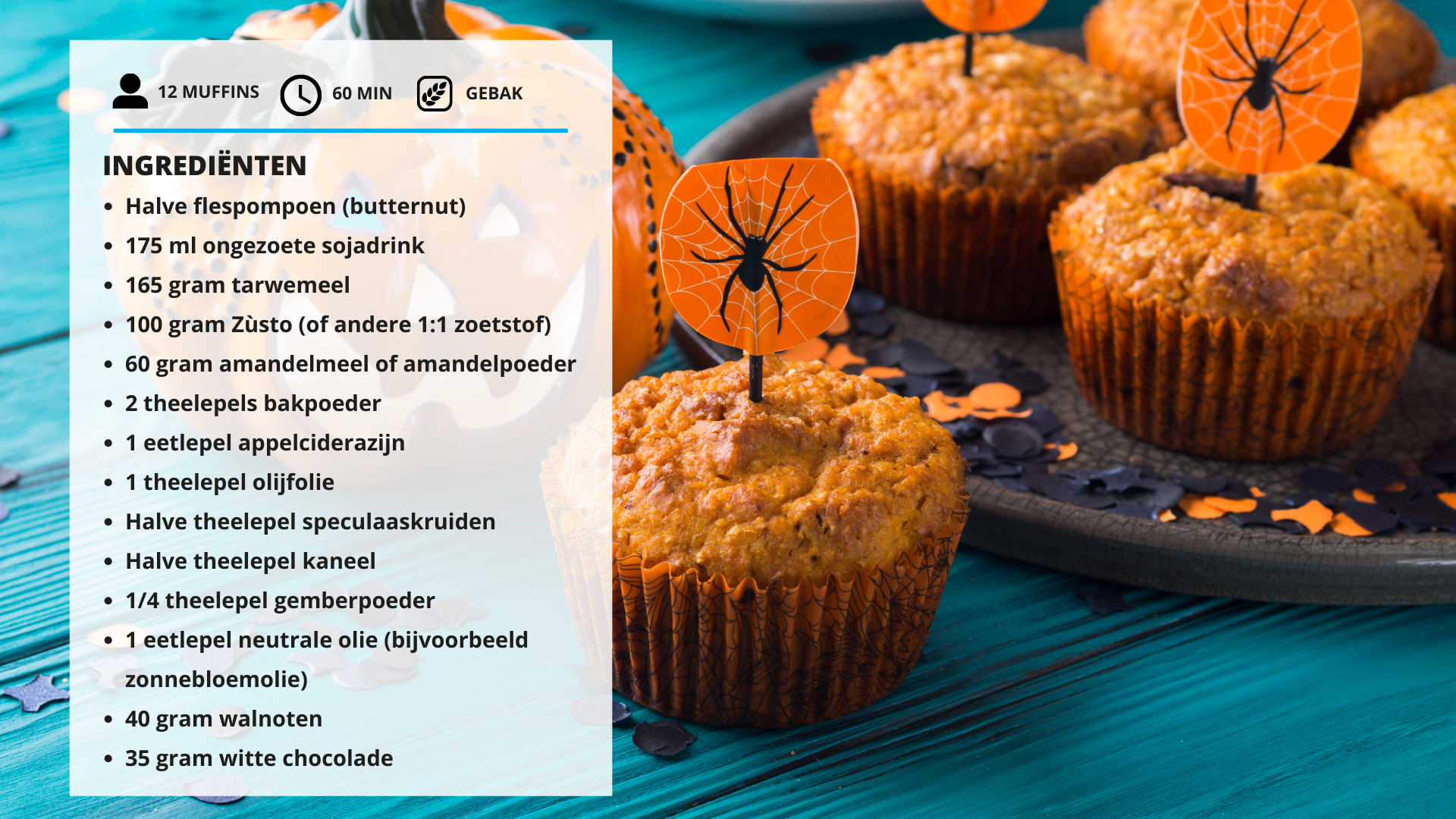 Ingrediënten pompoenmuffins Halloween