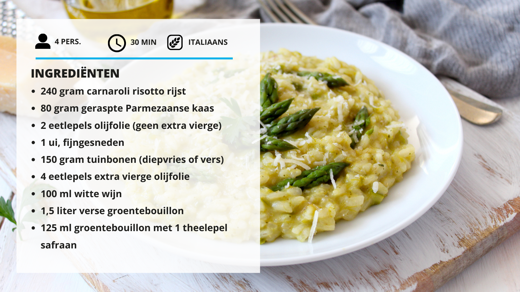 Ingrediënten risotto alla milanese