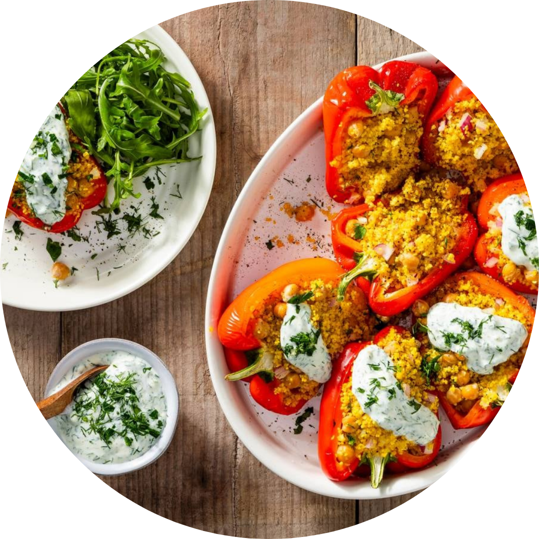 Gevulde paprika's met couscous