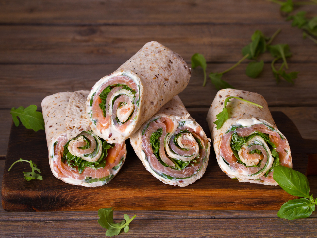 Breakfastburrito's met zalm